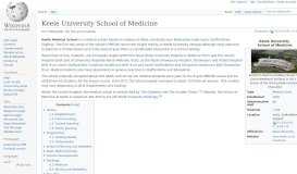 
							         Keele University School of Medicine - Wikipedia								  
							    