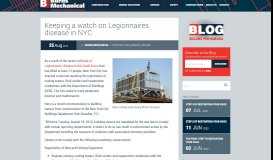 
							         Keeping a watch on Legionnaires disease in NYC - Burns Mechanical								  
							    