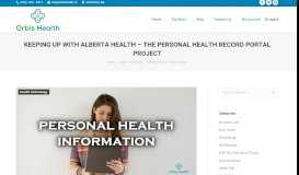 
							         Keeping Up with Alberta Health – The Personal Health Record Portal ...								  
							    