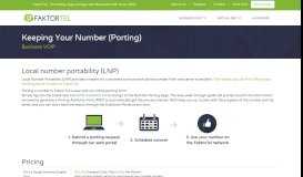 
							         Keeping Your Number (Porting) - FaktorTel								  
							    