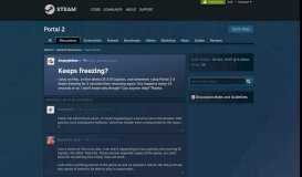 
							         Keeps freezing? :: Portal 2 General Discussions - Steam Community								  
							    