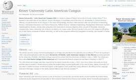 
							         Keiser University-Latin American Campus - Wikipedia								  
							    