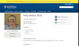 
							         Kelly Willson, Ph.D. - University of Rochester Medical Center								  
							    