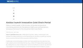
							         Kelsius launch innovative Cold Chain Portal | Newswire								  
							    