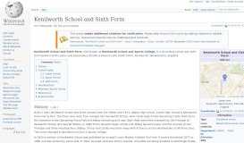 
							         Kenilworth School and Sixth Form - Wikipedia								  
							    
