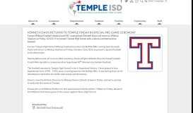 
							         Kenneth Davis Returns to Temple Friday in Special Pre-Game ...								  
							    