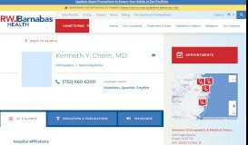 
							         Kenneth Y Chern MD - New Jersey Health System								  
							    