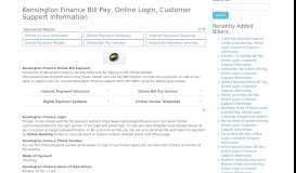 
							         Kensington Finance Bill Pay, Online Login, Customer Support ...								  
							    