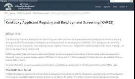 
							         Kentucky Applicant Registry and Employment Screening (KARES ...								  
							    