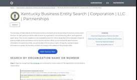 
							         Kentucky Business Entity Search | Corporation | LLC | Partnerships |								  
							    