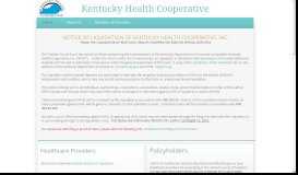 
							         Kentucky Health Cooperative								  
							    
