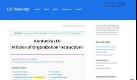 
							         Kentucky LLC - Articles of Organization (step-by-step) - LLC University								  
							    