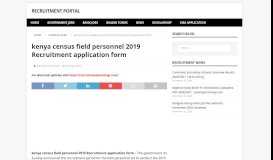
							         kenya census field personnel 2019 Recruitment application form ...								  
							    