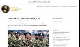
							         Kenya Defence Forces Recruitment 2019-2020 | World Scholarship ...								  
							    