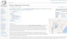 
							         Kenya Highlands University - Wikipedia								  
							    