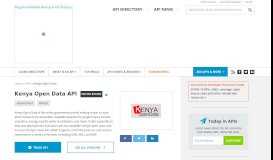 
							         Kenya Open Data API | ProgrammableWeb								  
							    
