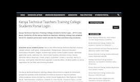
							         Kenya Technical Teachers Training College Students Portal Login ...								  
							    