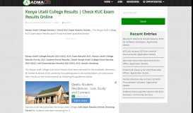 
							         Kenya Utalii College Results | Check KUC Exam Results Online								  
							    
