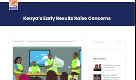 
							         Kenya's Early Results Raise Concerns - AfriCOG								  
							    