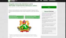 
							         Kenyatta University Admission Letter 2019/2020: Download KU ...								  
							    