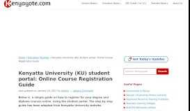 
							         Kenyatta University (KU) student portal: Online Course Registration ...								  
							    