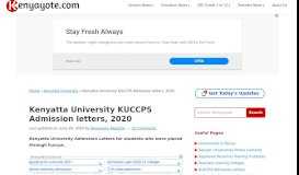 
							         Kenyatta University KUCCPS Admission letters, 2019 | Kenyayote								  
							    
