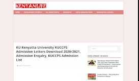 
							         Kenyatta University KUCCPS Admission Letters Download 2019/2020								  
							    