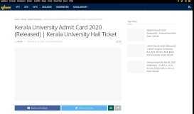 
							         Kerala University Admit Card 2019 [Released] – Download Here ...								  
							    