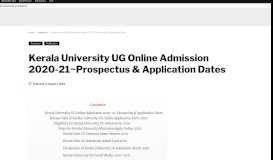 
							         Kerala University UG Online Admission 2019-20~Prospectus ...								  
							    