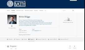 
							         Kevin Briggs – Projects — the University of Bath's research portal								  
							    