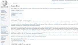 
							         Kevin Hays – Wikipedia								  
							    