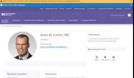 
							         Kevin M. Cronin, MD - Centegra Health System								  
							    