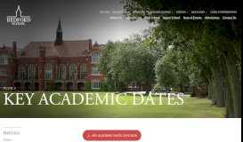 
							         Key Academic Dates - Bedford School								  
							    