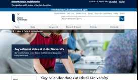 
							         Key calendar dates at Ulster University - Ulster University								  
							    