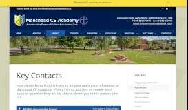 
							         Key Contacts – Manshead CE Academy								  
							    
