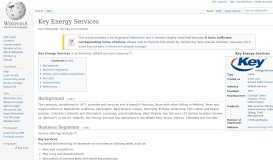 
							         Key Energy Services - Wikipedia								  
							    