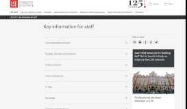 
							         Key information for staff - LSE								  
							    