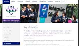 
							         Key Information - Melbourne Girls' College								  
							    