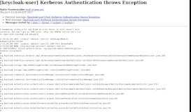 
							         [keycloak-user] Kerberos Authentication throws Exception - Mailing ...								  
							    
