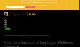 
							         Keys to a Successful Employee Wellness Program | PrimePay								  
							    