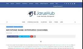 
							         KEYSTONE BANK INTERVIEW COACHING – JarusHub – Nigeria's ...								  
							    