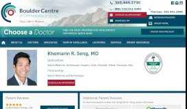 
							         Khemarin R. Seng, MD | BoulderCentre for Orthopedics & Spine								  
							    