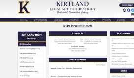 
							         KHS Counseling - Kirtland Local Schools								  
							    