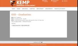 
							         KHS - Graduation | Kemp ISD								  
							    