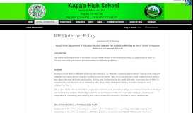 
							         KHS Internet Policy | Kapa'a High School								  
							    
