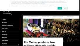 
							         Kia Motors produces two millionth US-made vehicle - The Manufacturer								  
							    