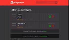 
							         kiatechinfo.com passwords - BugMeNot								  
							    