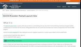
							         KICCS Provider Portal Launch Site - Kentucky Cabinet for Health and ...								  
							    