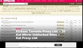 
							         Kickass Torrents Proxy List - 35 Kat Mirror Unblocked Sites - Kat Proxy ...								  
							    