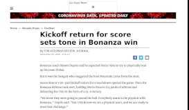 
							         Kickoff return for score sets tone in Bonanza win | Las Vegas ...								  
							    